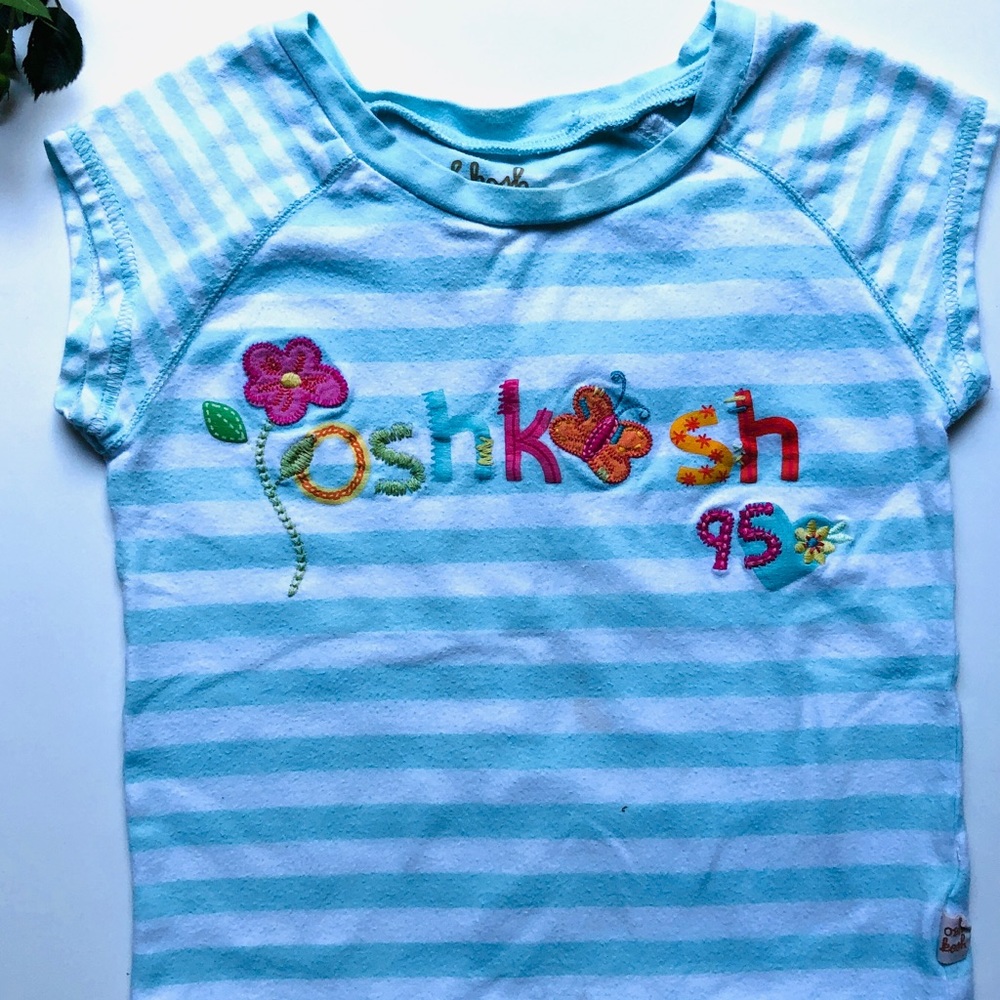Oshkosh Embroidered Striped T shirt - Girls 3T
